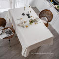 Beige 100% Polyester wasserdichte faltenfeste Tischdecke